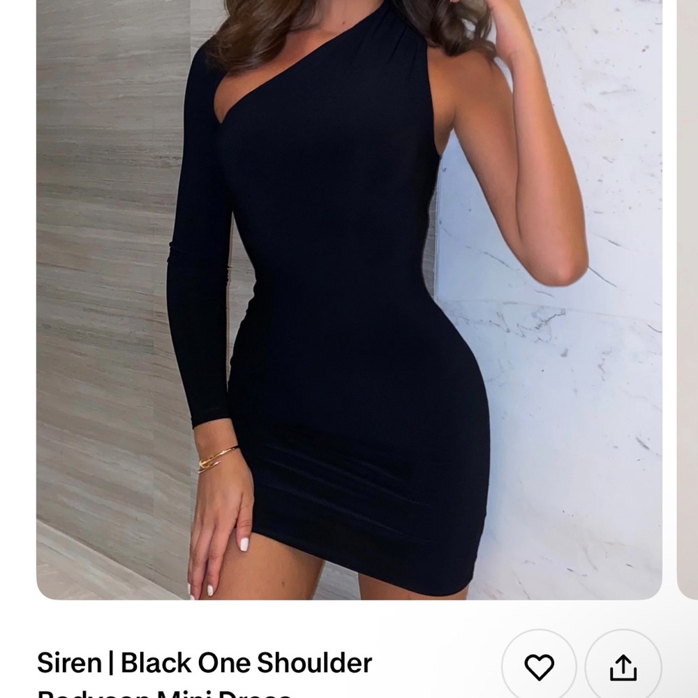 Club L London Black One Shoulder Dress